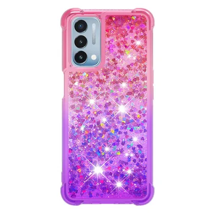 Four Corners Anti-Fall Liquid Glitter Quicksand Phone Case for OnePlus Nord N200 5G/N300 5G