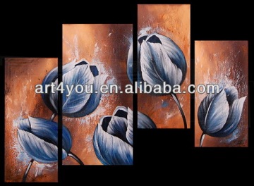 Group Canvas Flower Painting,Modern Acrylic Painting