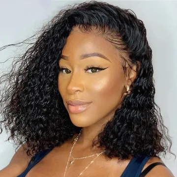 Bob Lace Frontal Pixie Curls Wig Afro Kinky Curl Hd Lace 10" Curly Frontal Wigs