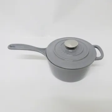 Grey Enamelled Cast Iron Sauce Pan Pot with One Handle