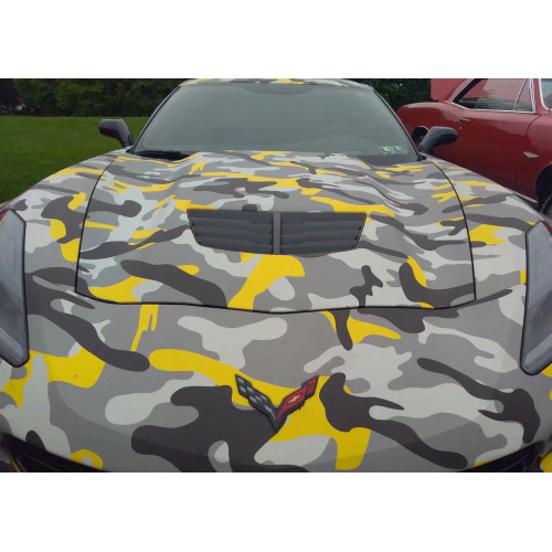 DIY Digital Printing Yellow Camo Vehicle Wrap film