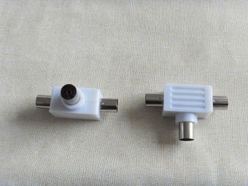 9.5mm tv jack to 2X9.5mm tv plug tv av adaptor