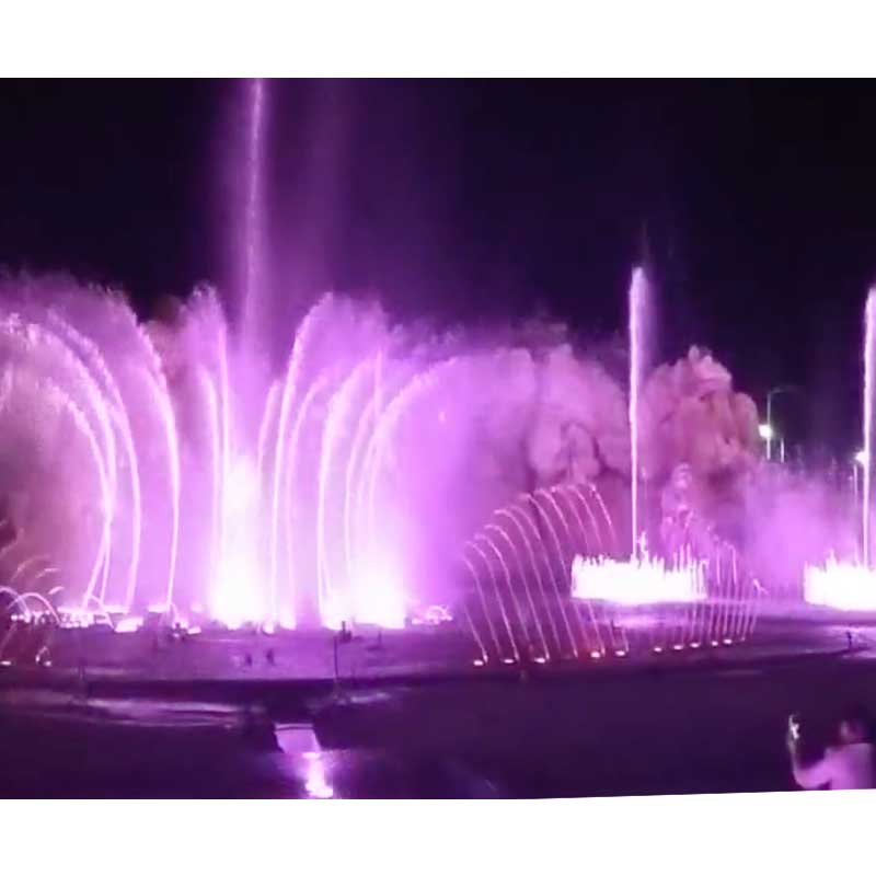 Small Music Fountain Show With Laser