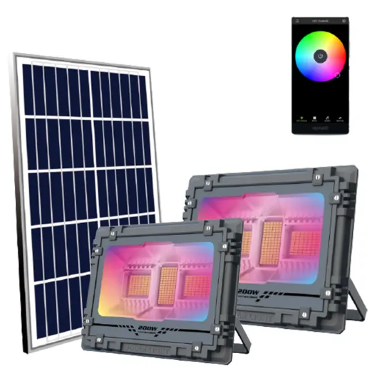 800W Color Changing RGB App Controlled Solar Spot Module Flood Light - Rechargeable with Remote (Outdoor)
