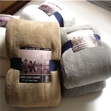 wholesale solid  color soft coral fleece blanket