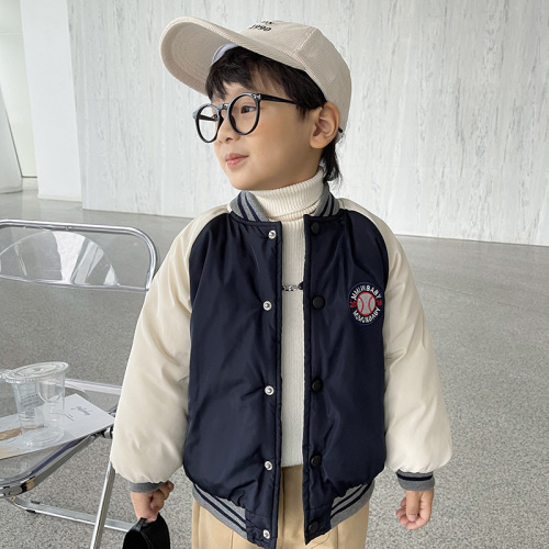 Children'S Winter Boys' Cotton Sports Baseball Jacket