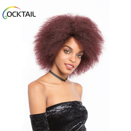 100% good feedback machine made wig heat resistant fiber natural and comfortable wearing wig