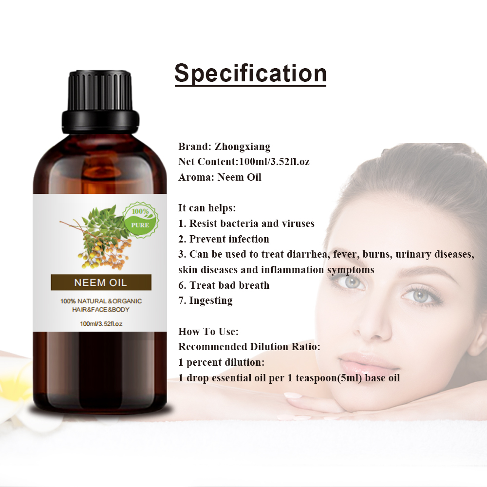 Aceite de neem 100%puro y natural para el volumen de la piel