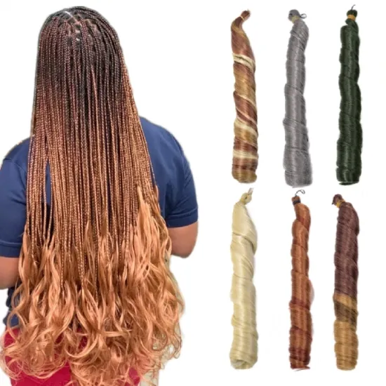 Chorliss Prestreched Shiny French Curl Synthetic Loose Body Wave Spiral Curl 24'' Silky African Crochet Braids Hair Extensions