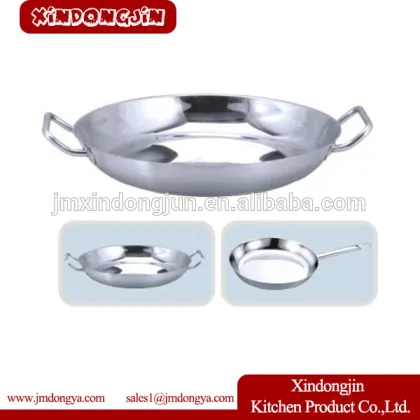 YKPAN-200 double sided frying pan, removable handle frying pan, frying pan with basket