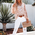 Mulheres Boho Floral Print Bouse Shirts