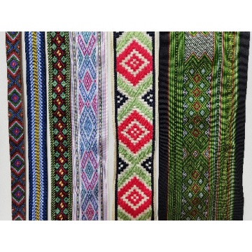 Ruban jacquard multicolore style ethnique