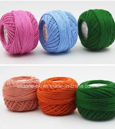 High Quality Worsted Dyed Fabric Crochet Knitting Lace Organic Cotton Yarn