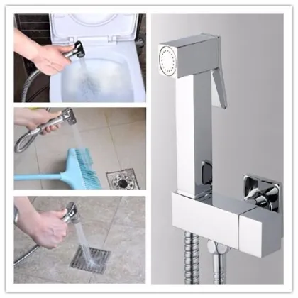 High Pressure Flow Toilet Spray Gun Set for Bidet Washer Faucet