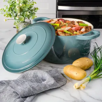 Non-stick Non-toxic Enameled Cast Iron Oval Dutch Oven Casserole Pot With Lid