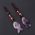 Amethyst Fish Pendant Woven keychain Accessories