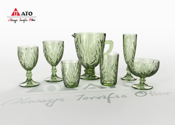 Solid color machine made wine glass set