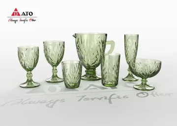 Solid color machine made wine glass set