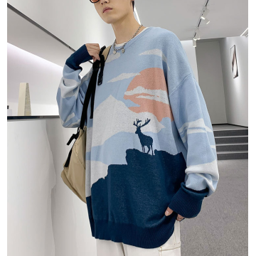 Mens Long Sleeve Fashion Cartoon Sweaters