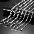 Never Fade Width 3/4/4.5/5.5/6/7/8mm Stainless Steel Chains High Wholesale Curb Link Choker Necklace 14 Lengths Per Width