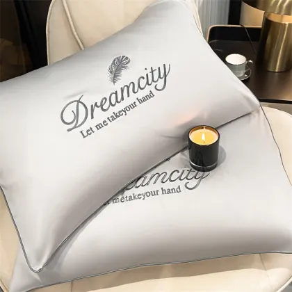 Machine-Washable Ice Silk Summer Cool Quilt Set with Embroidery