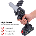 Portabl 24V Lithium Battery Electric Cordless Chain Saw