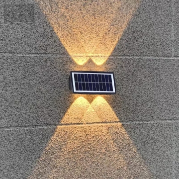 Hot Selling Black Waterproof Solar Wall Light for Outdoor Staircase and Garden Decoration
