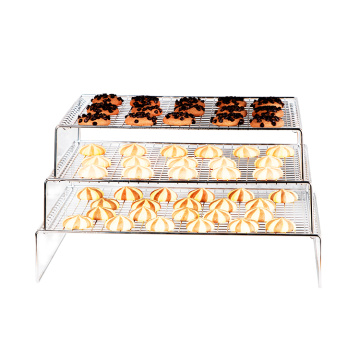 ชั้นวางเบเกอรี่ที่ปลอดภัยสำหรับเตาอบ 3 ชั้น Biscuit Baking Cooling Rack