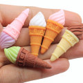 Wholesale Sweet Ice Cream Cone Resin Flatback Cabochon Charms 3D Ice-cream Simulation Food Beads For Jewelry