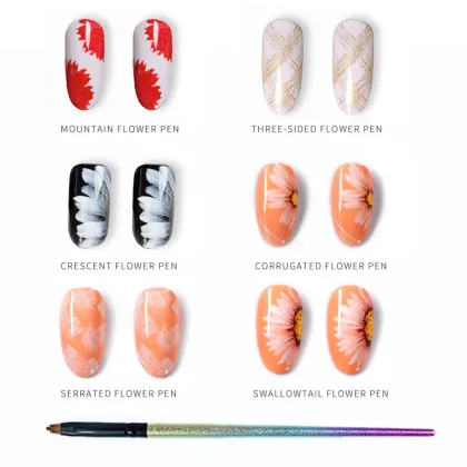 2022 Bestselling 6 Pc Art Paint Brush Pen Set for Nail Art Supplies with OEM Service