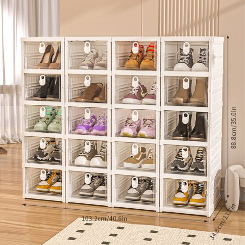 Foldable Five-Tier Shoe Storage Cabinet with Compact Design