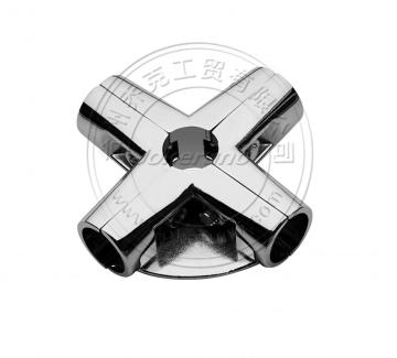 6 way chrome tube connectors with shelf