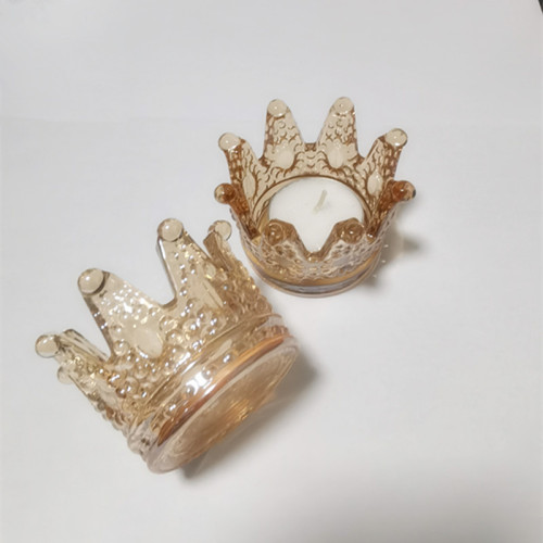 Small size Crown shaped glass candle jars