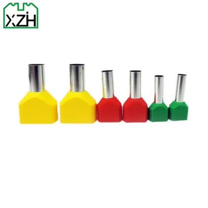 Blue/Gray PP Wire End Terminals TE 2512 Type Pre-insulated Copper Brass Twin Cord End Terminals