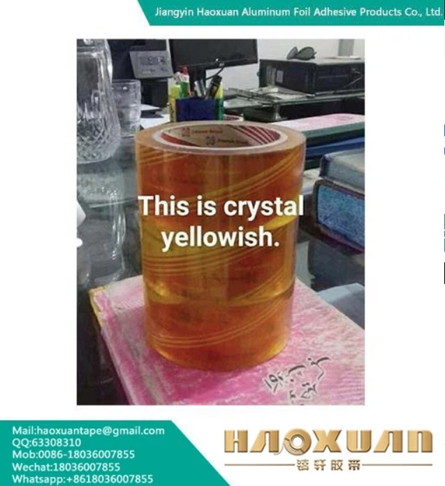 نوار بسته بندی Bopp شفاف مایل به زرد