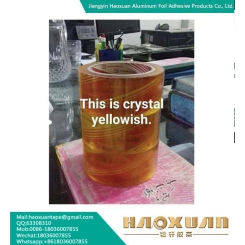 Κιτρινωπό διαφανή ταινία συσκευασίας bopp