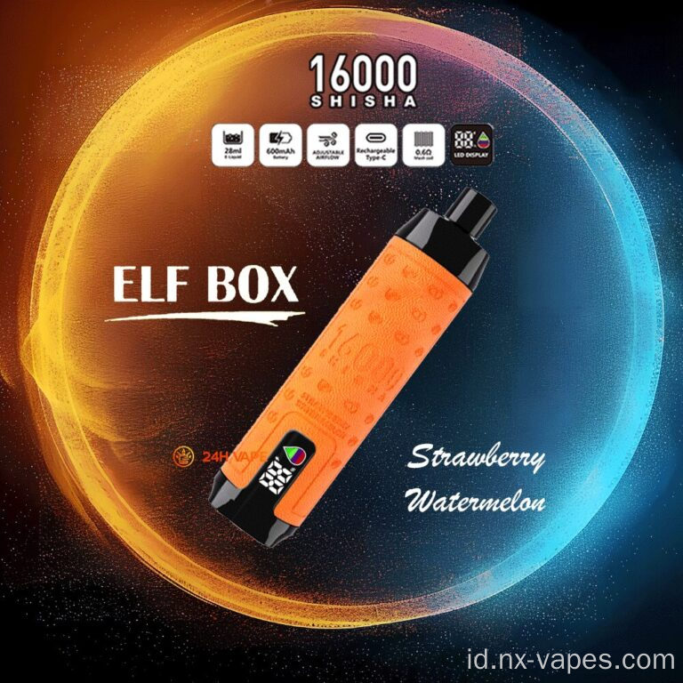 Kotak peri shisha 16000 puff vape pena sekali pakai
