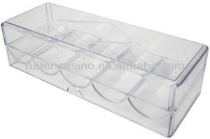 100ct Clear Acrylic chip tray with lid