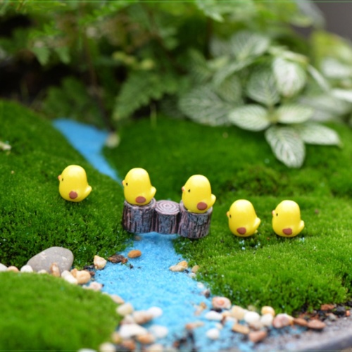 Cartoon 3D Kawaii Animal Yellow Chicken Miniature Artificial DIY Craft Faicy Garden Χειροποίητο Διακόσμηση