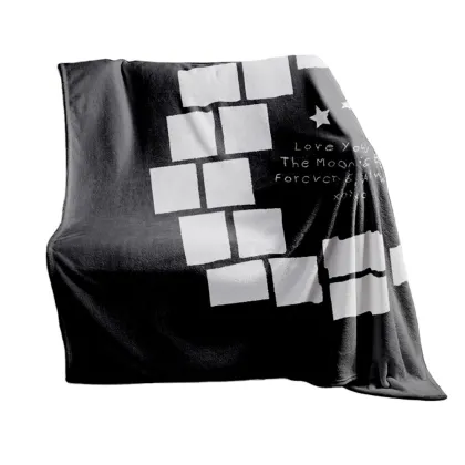 Subbank Crystal Velvet Sublimation Blanket: Love You To The Moon And Back Panel