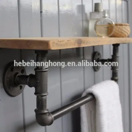 DIY Industrial Pipe Shelves for furniture floor flange