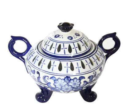 Blue and White Porcelain Chinese Antique Incense Burner