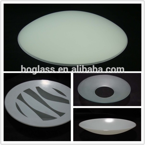 all kinds of round white curved glass panel for lighting