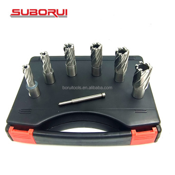 SUBORUI 6pcs Weldon Shank HSS Annular Broach Cutter - Magnetic Drill Bit for Metal Cutting