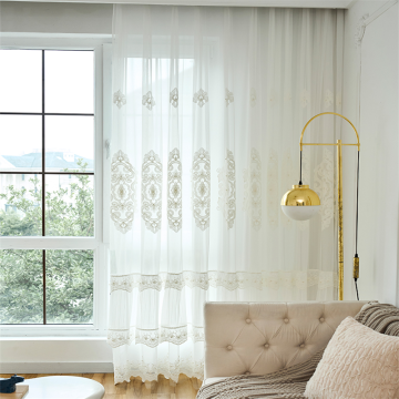 3D Embroidery Beaded Shading Tulle Curtain Sheers