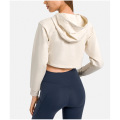 Kvinna Yoga Gym Crop Tops Pullover