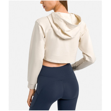 Woman Yoga Gym Crop Tops Pullover