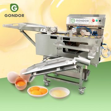 Een enkele rij roterende eiervloeistof dooier en wit wassen en remmen scheuren separator