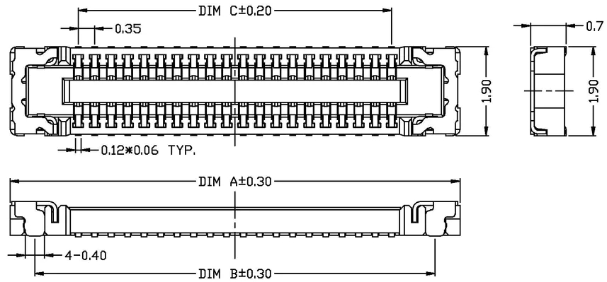 0.8mm male end board to board connectors