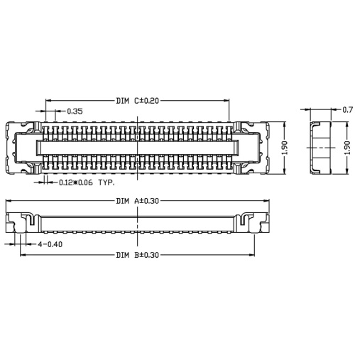 0,8 mm männlicher H0.60-Board-to-Board-Stecker